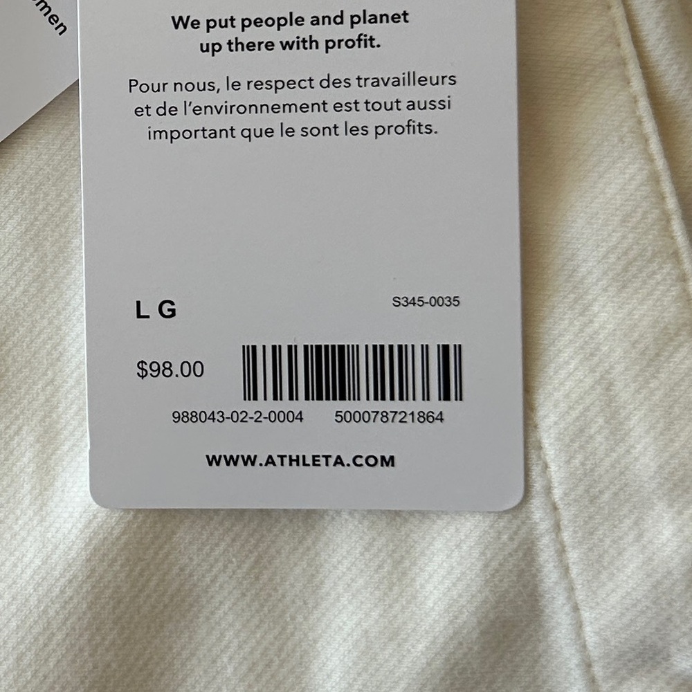 Athleta Farallon Jogger Sweatpants Large NWT off white - Picture 4 of 4